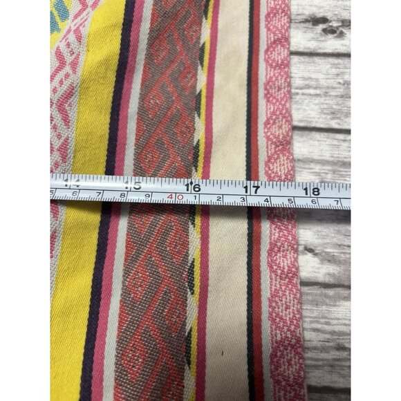 Set of 8 Bright Pink Rainbow Colorful Mexican Striped Woven Fabric Napkins - Picture 11 of 13